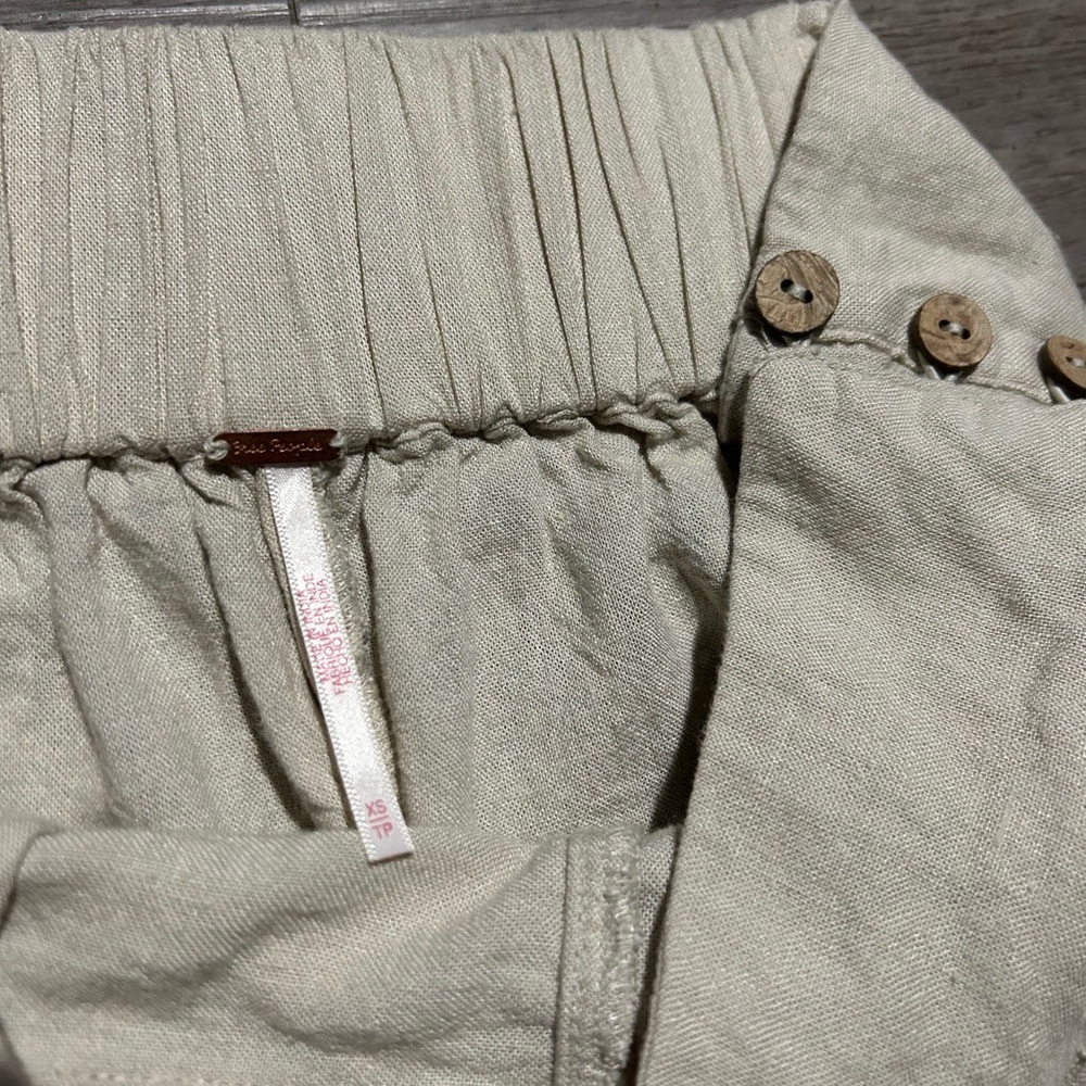 Women’s Free People Viscose Linen Blend Barrel Leg Cropped Pant XS - Picture 3 of 8